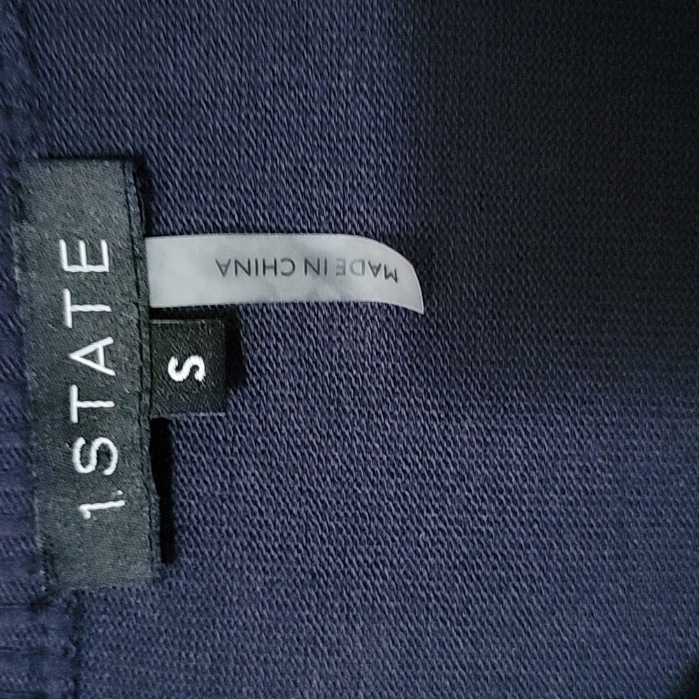 1. STATE Lunar Navy Asymmestrical Hem Sweater NWT SIZE SMALL - Picture 6 of 7
